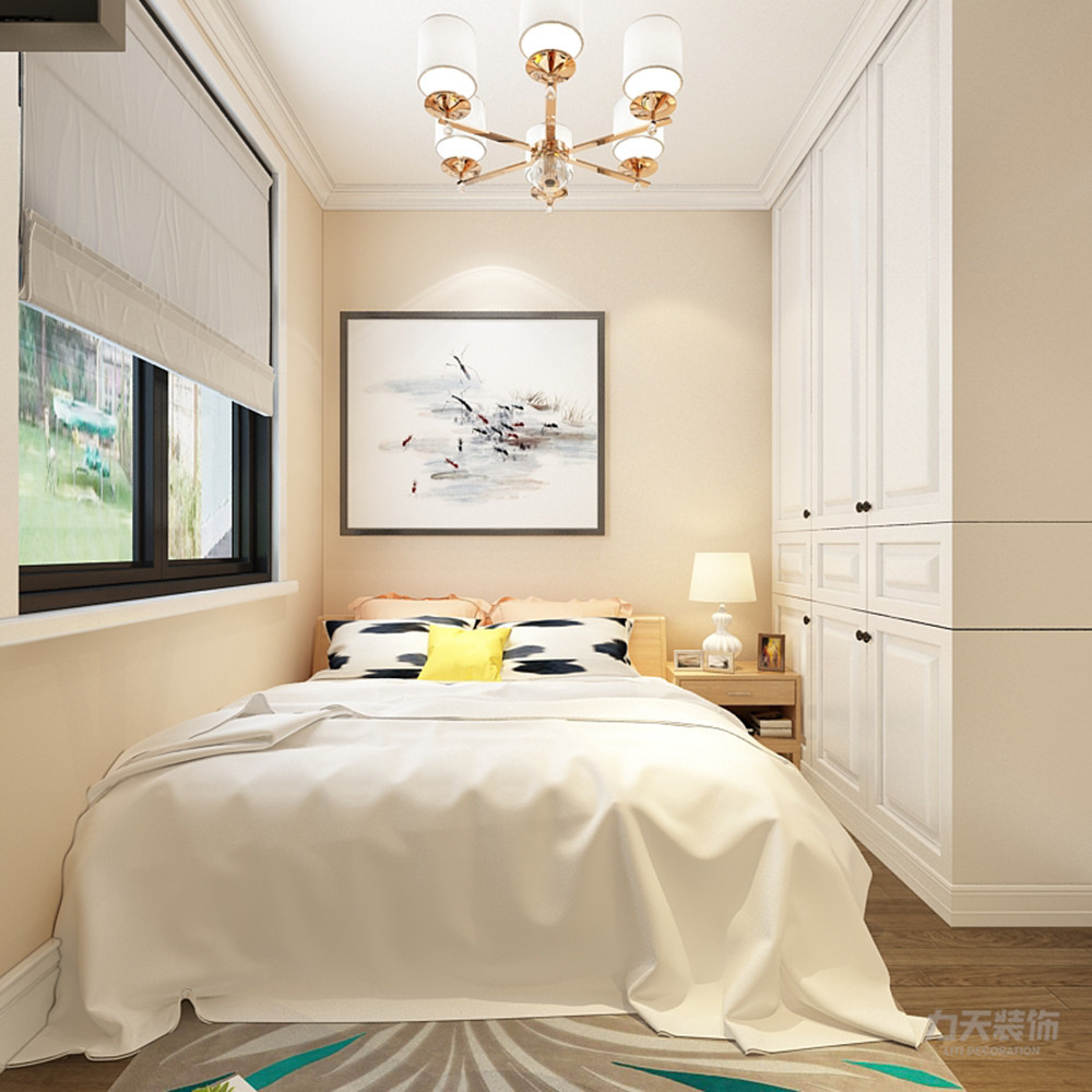 混搭 乳胶漆 三居室 现代 温馨 卧室图片来自阳光力天装饰在力天装饰-剑桥郡-98㎡-混搭的分享