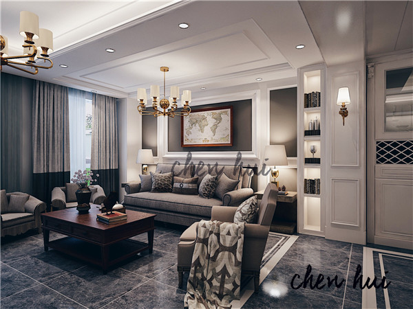 简约 别墅 简美 美式 客厅图片来自众意装饰 李潇在蔷薇溪谷260平简美风格案例的分享