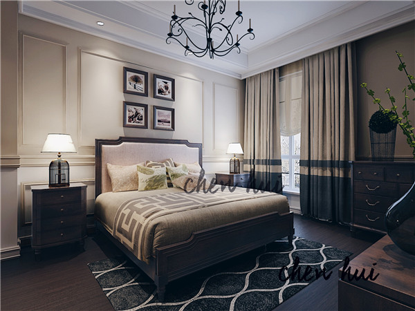 简约 别墅 简美 美式 卧室图片来自众意装饰 李潇在蔷薇溪谷260平简美风格案例的分享