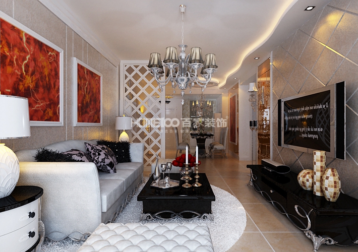 中海城 新古典风格 二居 客厅图片来自百家设计小刘在中海城96平新古典风格半包3.6万的分享