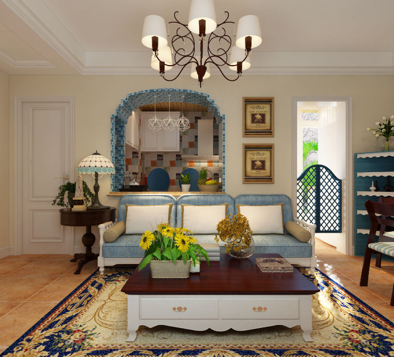 美式 客厅图片来自阿布的小茅屋15034052435在安金梧桐府180平米--美式的分享