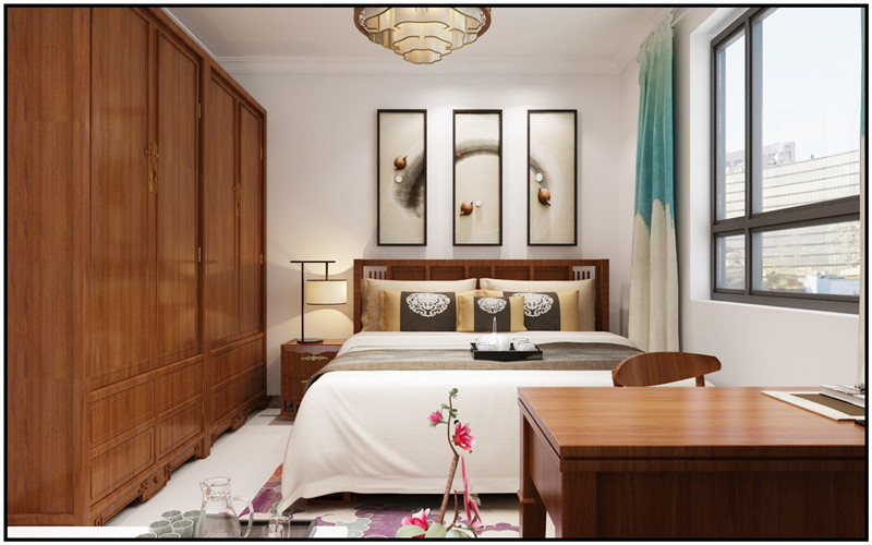 卧室图片来自金空间装饰集团在汇金城新中式风的分享