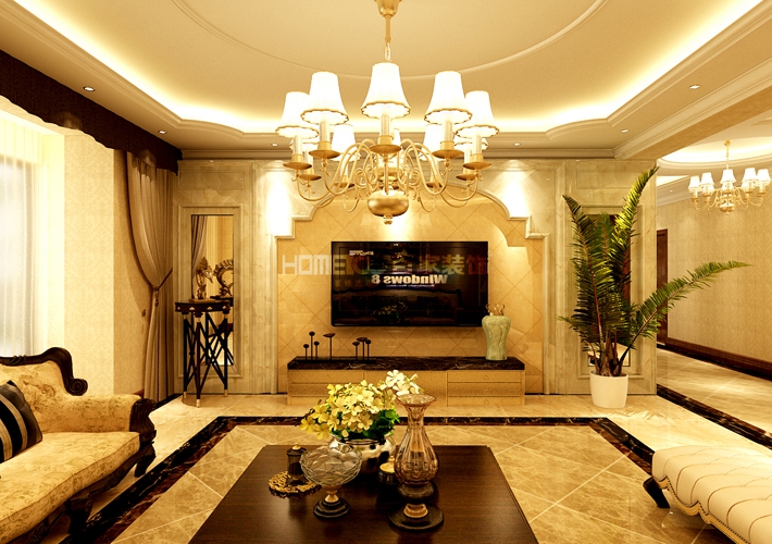 欧式风格 尚景新世界 大户型 客厅图片来自百家设计小刘在尚景新世界177平欧式风格半包8万的分享
