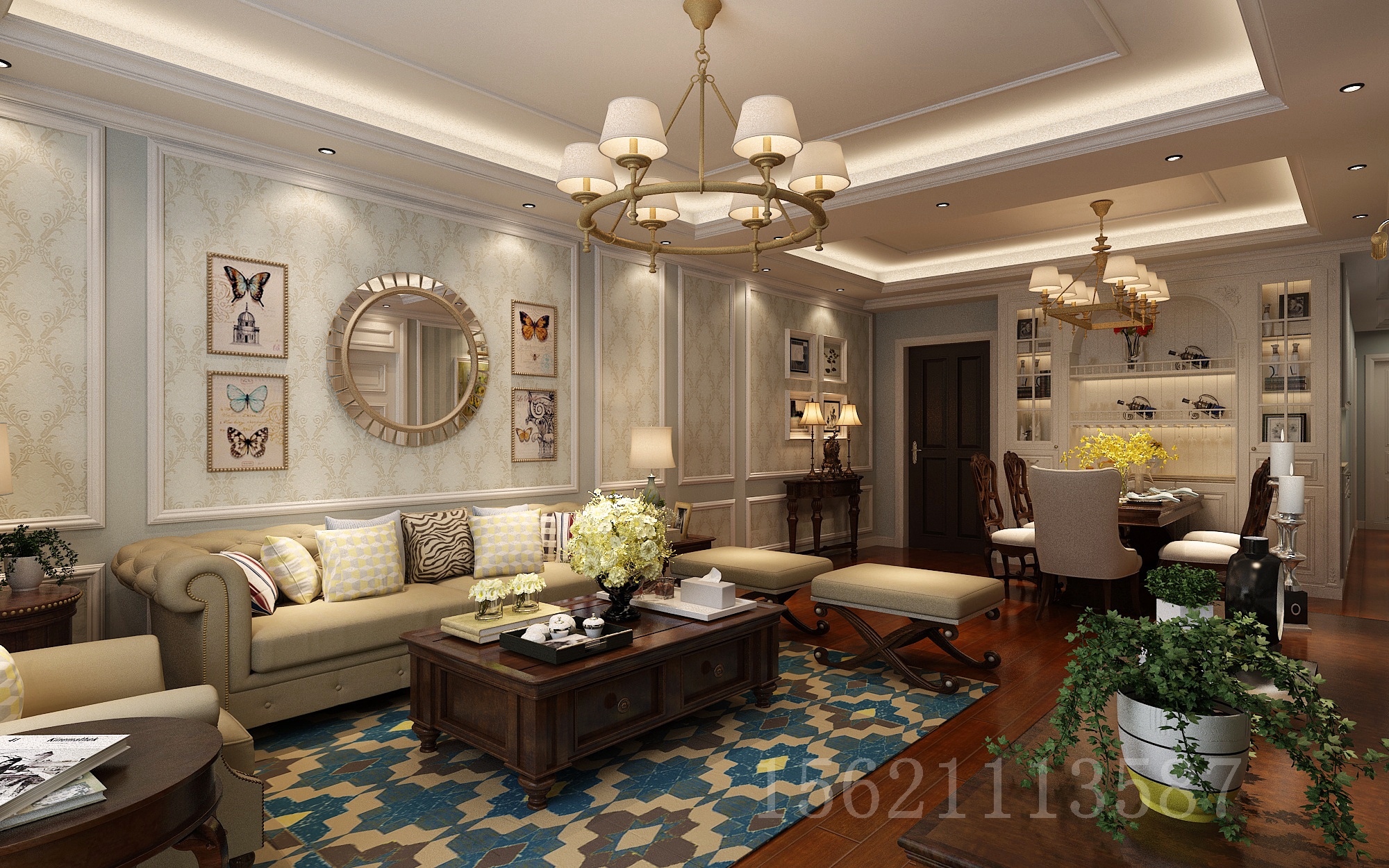 美式风格 客厅 客厅图片来自阔达装饰小段在晓港名城141平 美式风格的分享