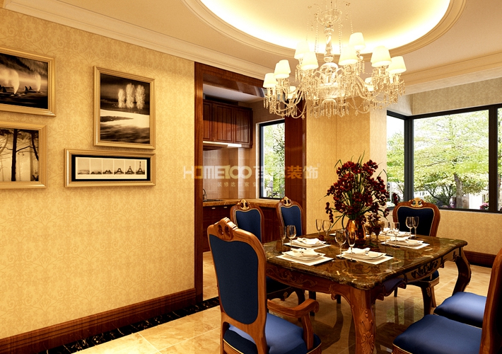 大户型 尚景新世界 欧式风格 餐厅图片来自百家设计小刘在尚景新世界177平欧式风格半包8万的分享