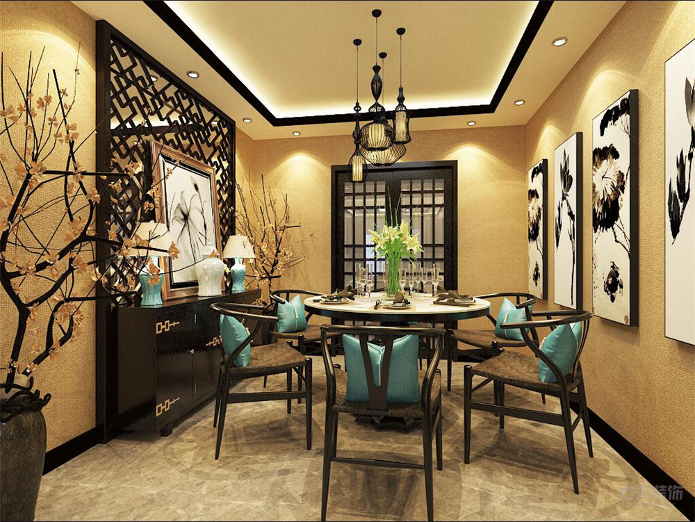 两居室 新中式 富力尚悦居 餐厅图片来自阳光放扉er在力天装饰-富力 尚悦居-110㎡的分享