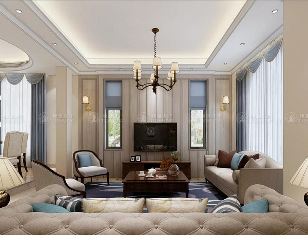 达安圣芭芭 别墅装修 欧式风格 腾龙设计 客厅图片来自室内设计师徐文在达安圣芭芭220平别墅项目设计的分享