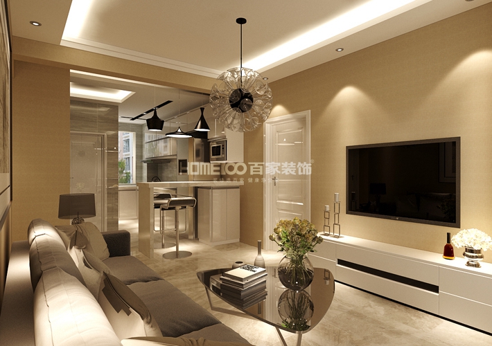 二居 昆山豪庭 港式风格 客厅图片来自百家设计小刘在昆山豪庭92平港式风格半包3.5万的分享