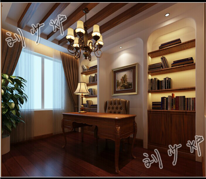 简约 欧式 三居 书房图片来自新浪家居江西站在清爽大方的三居室空间的分享