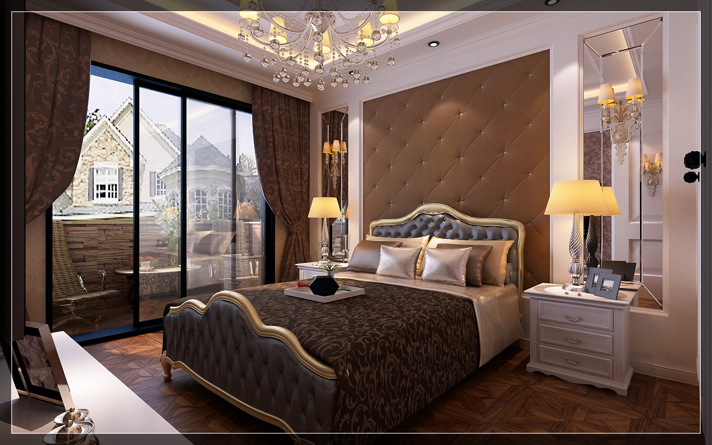欧式 三居 卧室图片来自柒米装饰在泊逸台欧式的分享