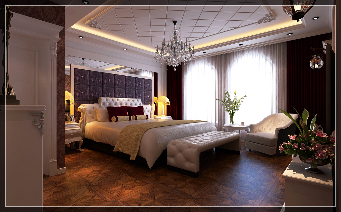 欧式 三居 卧室图片来自柒米装饰在泊逸台欧式的分享