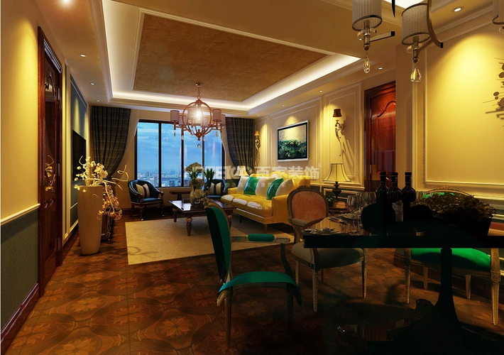 三居 万锦香樟树 北美风格 客厅图片来自百家设计小刘在中海国际167平新中式风格的分享