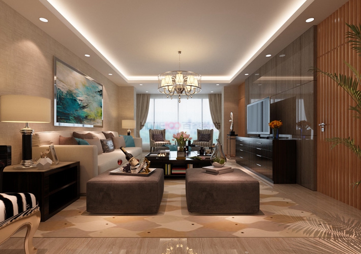 客厅图片来自沈阳百家装饰小姜在尚景新世界180平现代港式风格的分享
