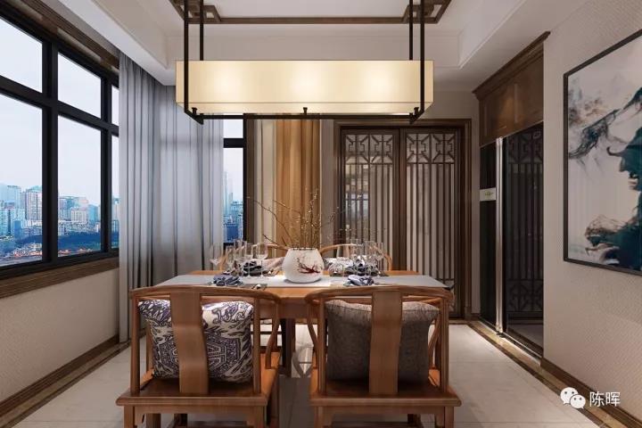 简约 四居 中式 新中式 别墅 餐厅图片来自众意装饰 李潇在一曲江山新中式风格案例的分享