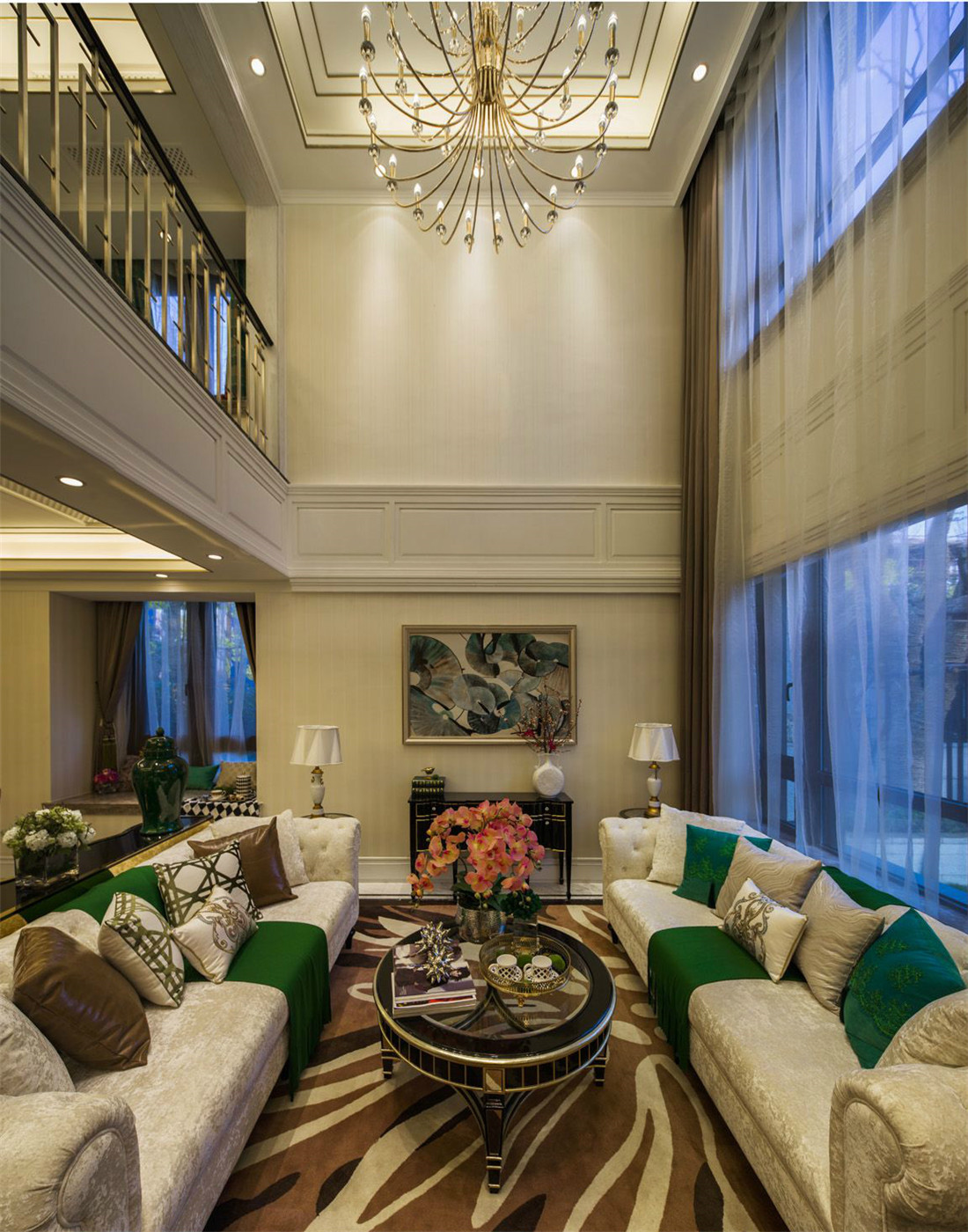 欧式 别墅 复式 跃层 大户型 loft 高帅富 80后 客厅图片来自高度国际姚吉智在600平米欧式有层次的低调奢华的分享
