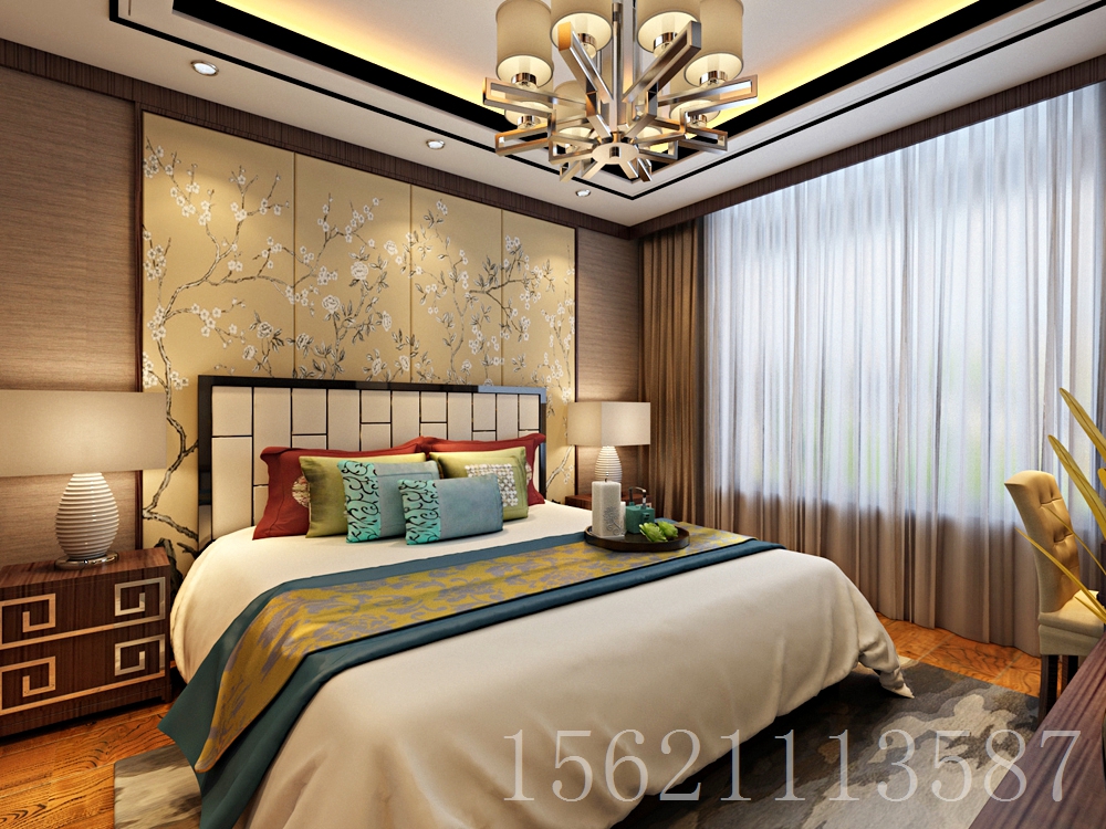 晓港名城 新中式 卧室 卧室图片来自阔达装饰小段在晓港名城169平新中式风格的分享