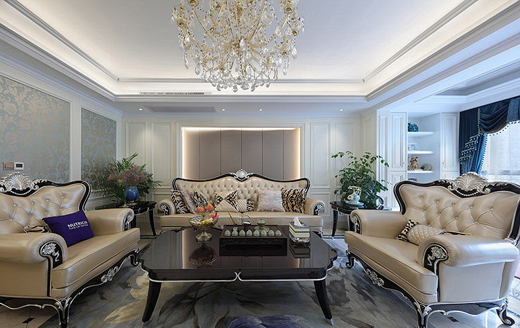 客厅图片来自家装大管家在时尚情怀 125平欧式古典雅致3居的分享