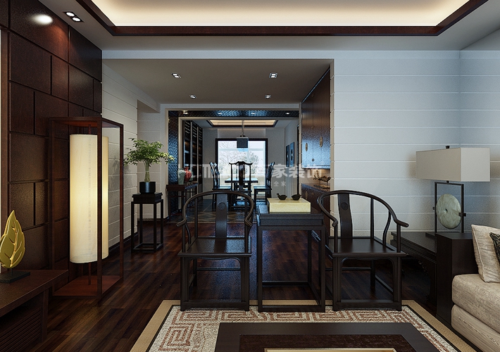 尚景新世界 三居 现代中式 客厅图片来自百家设计小刘在尚景新世界160平现代中式的分享