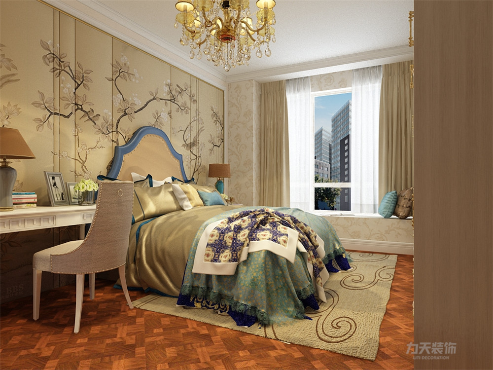 三居 欧式 紫金府 卧室图片来自阳光力天装饰在紫金府-138㎡-欧式风格的分享