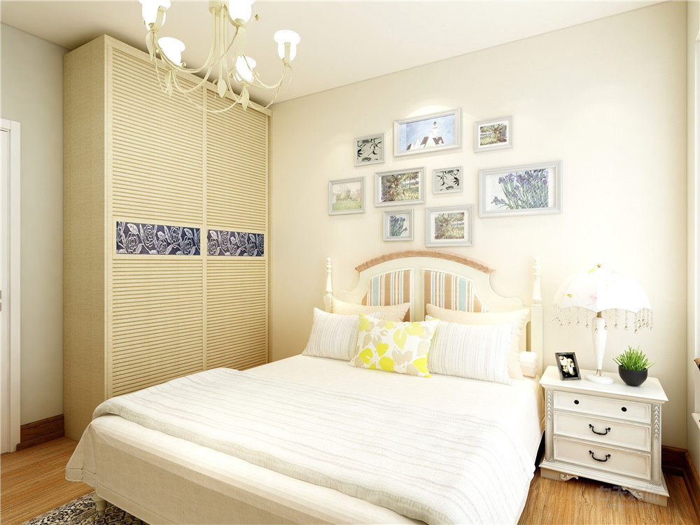 美式 三居 收纳 80后 小资 卧室图片来自阳光力天装饰在力天装饰-万科城-110㎡-美式的分享