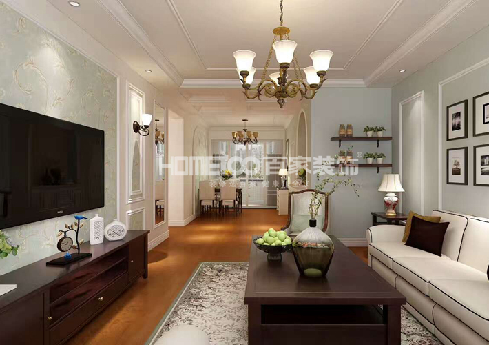 三居 中海康城 轻美式风格 客厅图片来自百家设计小刘在中海康城125平轻美式风格的分享
