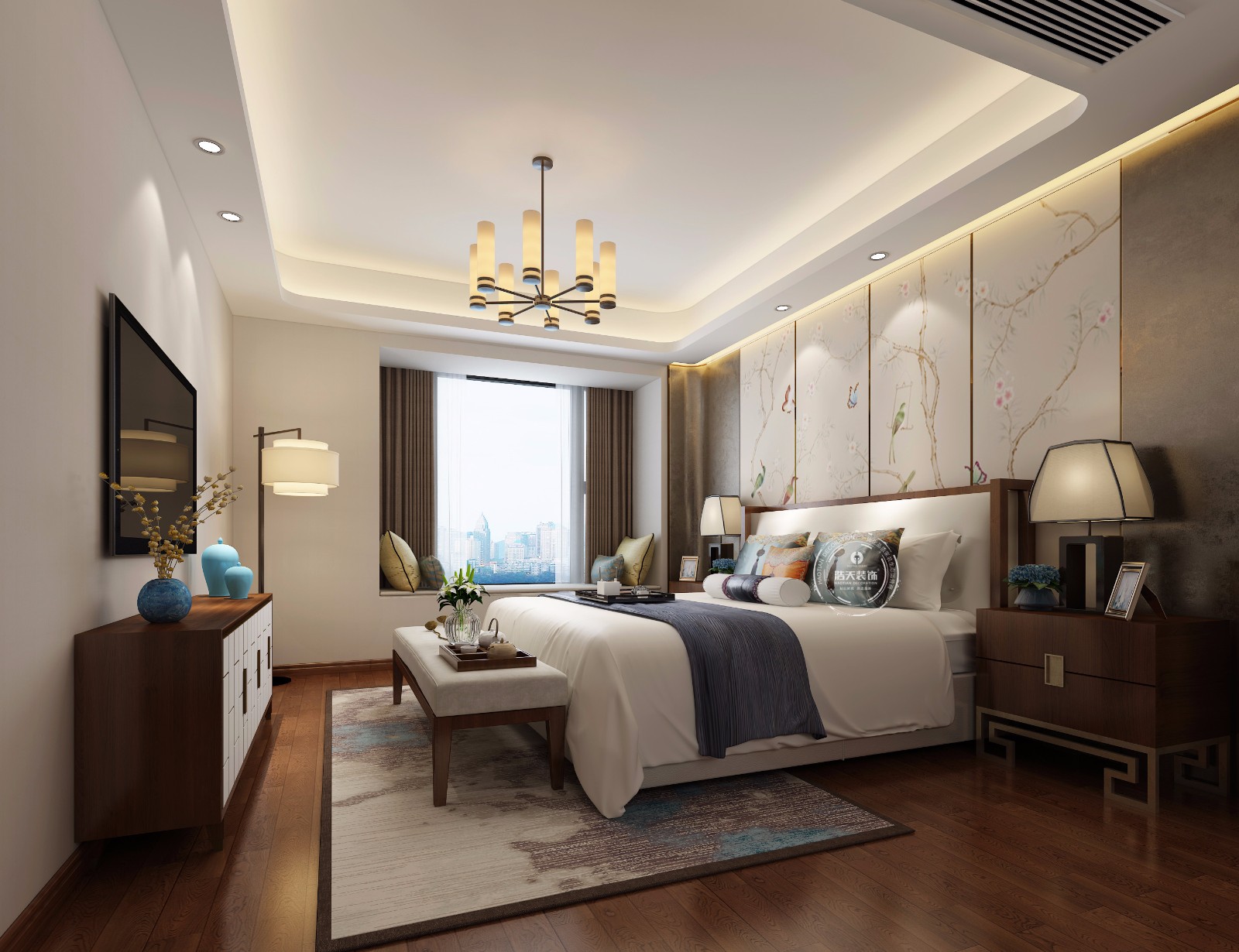 新中式 卧室图片来自深圳浩天装饰在浩天装饰-星河传奇的分享