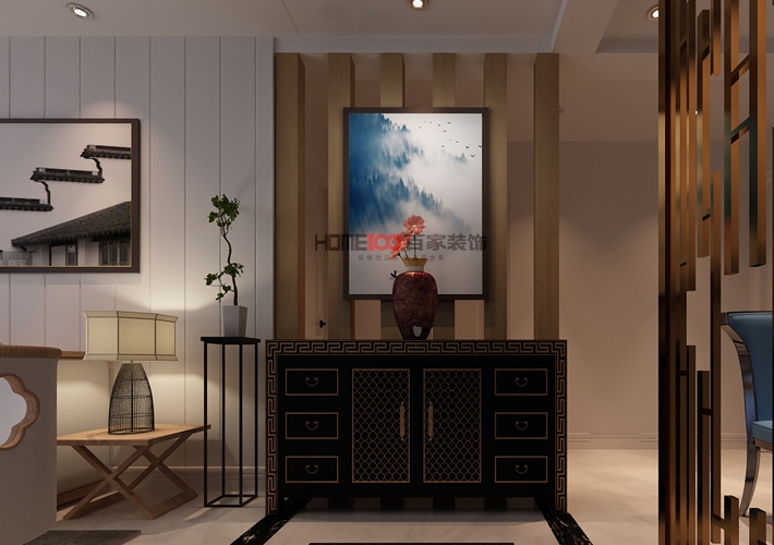 三居 格林玫瑰湾 新中式风格 客厅图片来自百家设计小刘在格林玫瑰湾126平新中式风格的分享