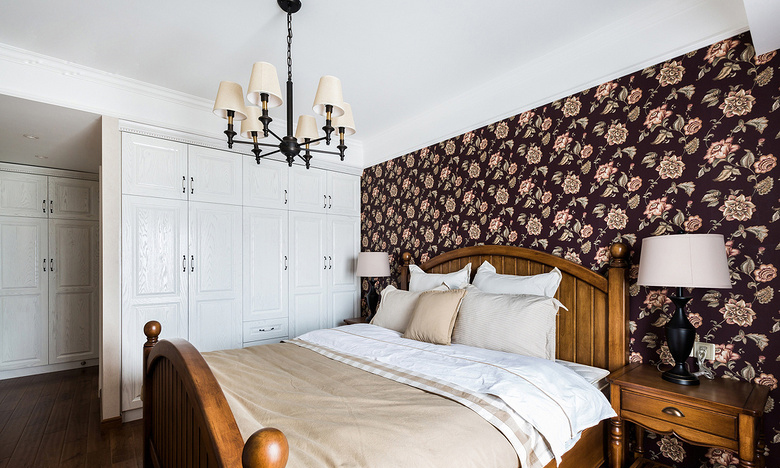 卧室图片来自家装大管家在一抹绿色 98平清新美式雅致空间的分享