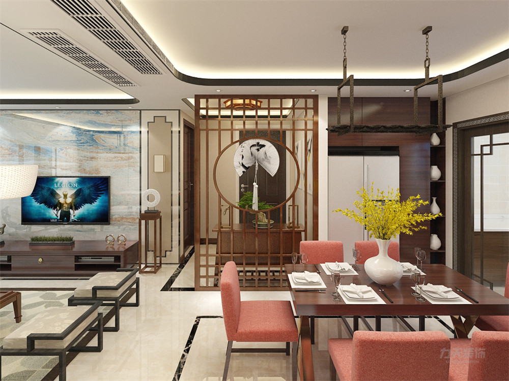 中式 新中式 三居 白领 小资 餐厅图片来自阳光放扉er在力天装饰-锦绣学府-110㎡- 中式的分享