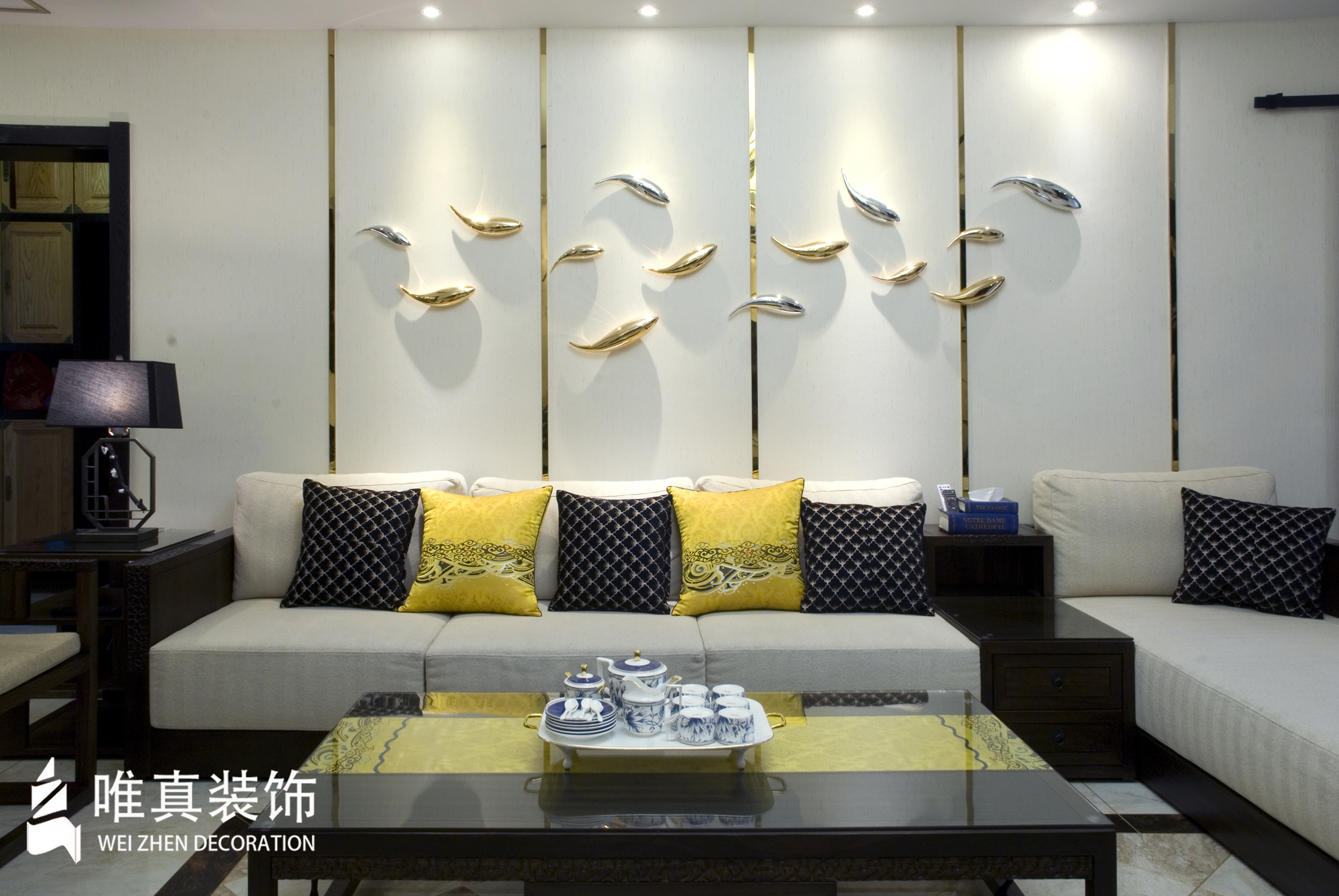 四居 中式 客厅图片来自唯真装饰在大华南湖公园世家新中式风的分享