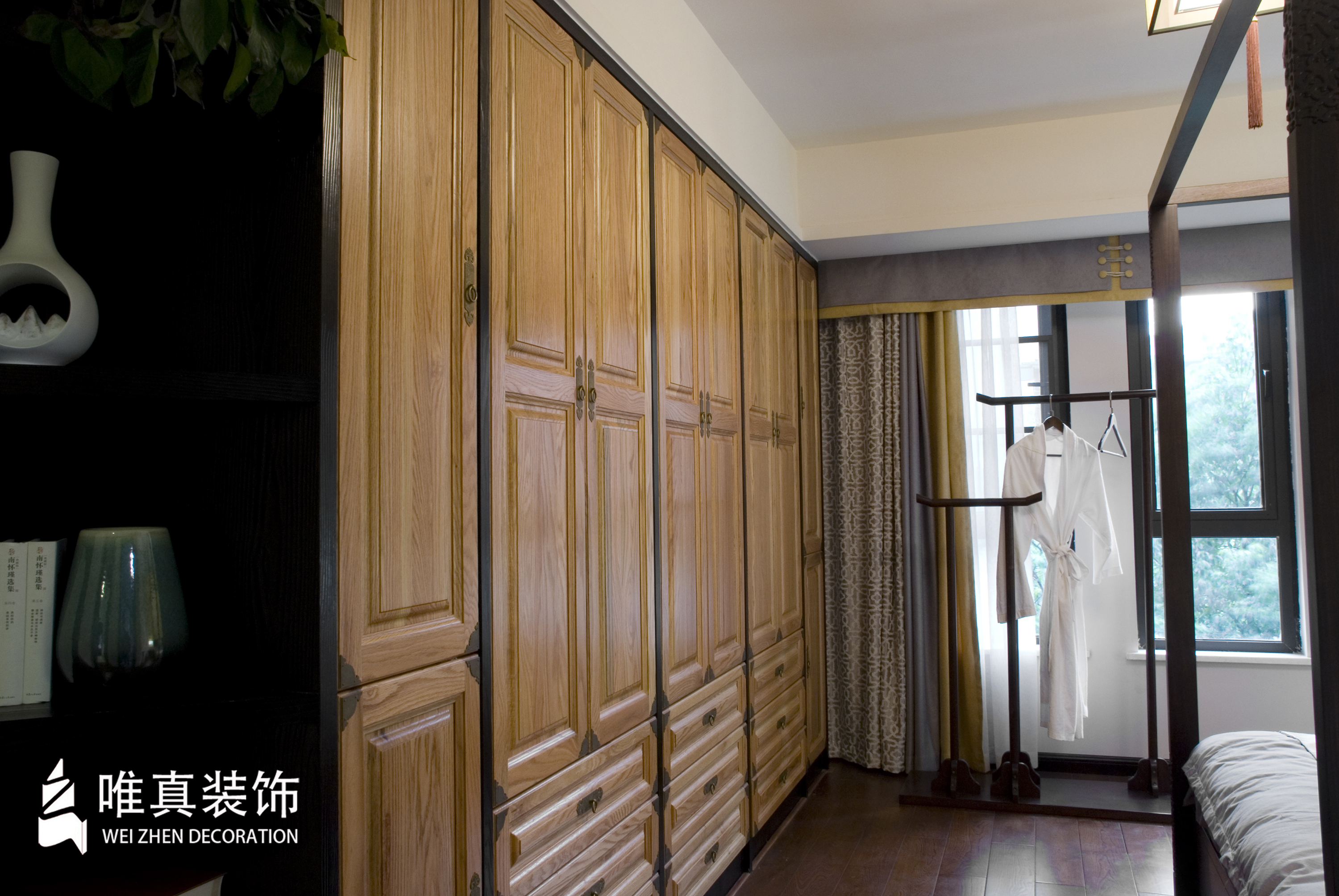 四居 中式 卧室图片来自唯真装饰在大华南湖公园世家新中式风的分享