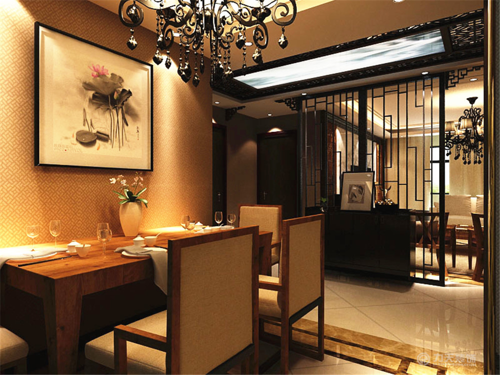 中式 二居 古典 收纳 餐厅图片来自阳光放扉er在力天装饰-恒益龙庭104㎡-中式的分享