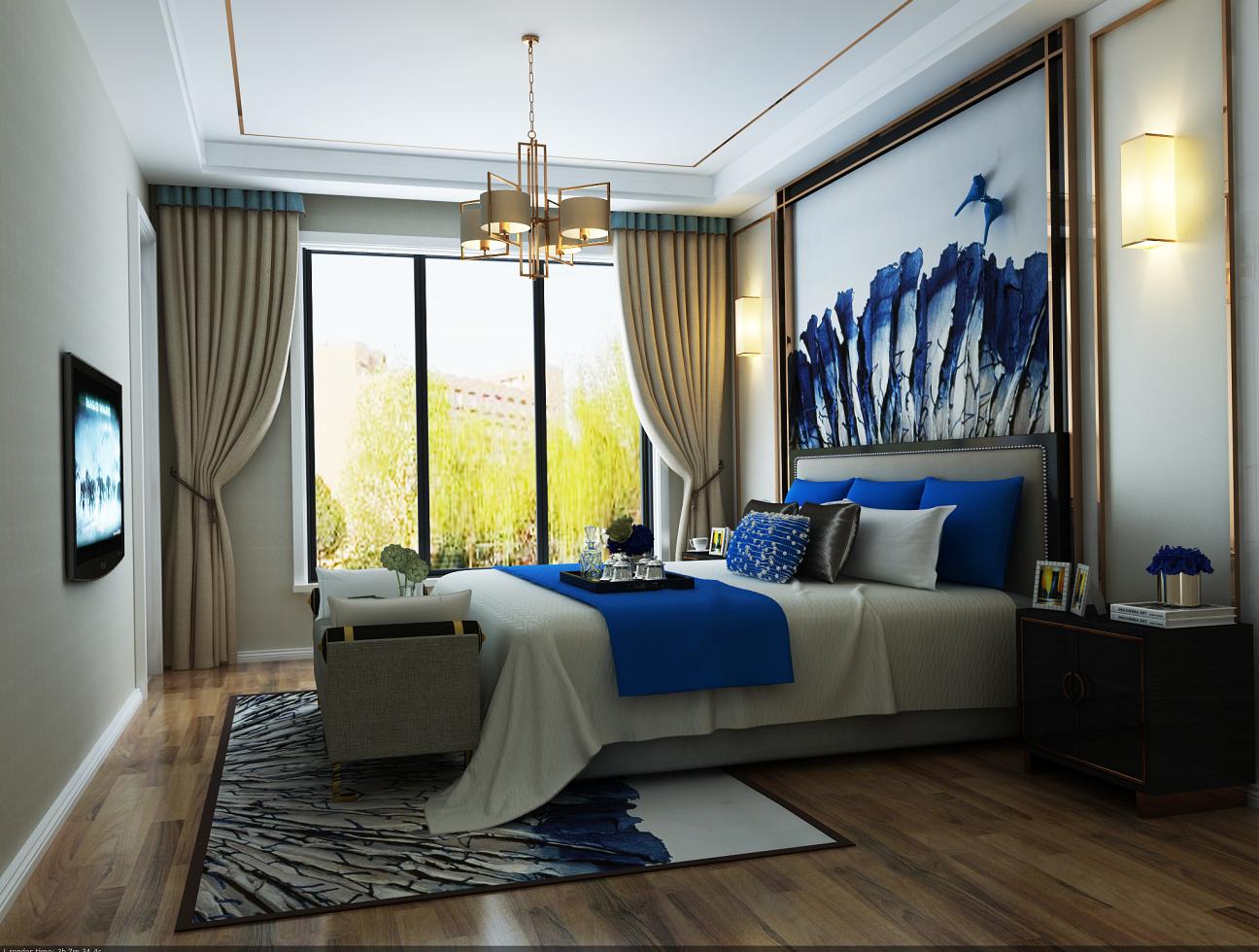 金地格林 白金院邸 别墅装修 新古典风格 腾龙设计 卧室图片来自腾龙设计在金地格林白金院邸别墅设计项目的分享