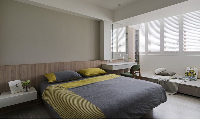 卧室图片来自家装大管家在庭院深深 109平现代简约舒适3居的分享