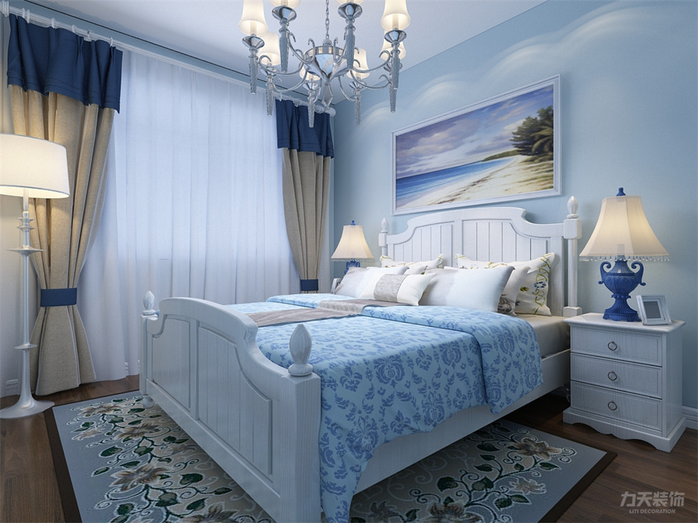 地中海 三居 收纳 小资 卧室图片来自阳光力天装饰在力天装饰-双青新家园-80㎡的分享