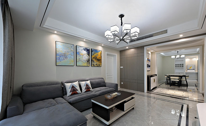 客厅图片来自家装大管家在美观舒适 139平现代大气风3居室的分享