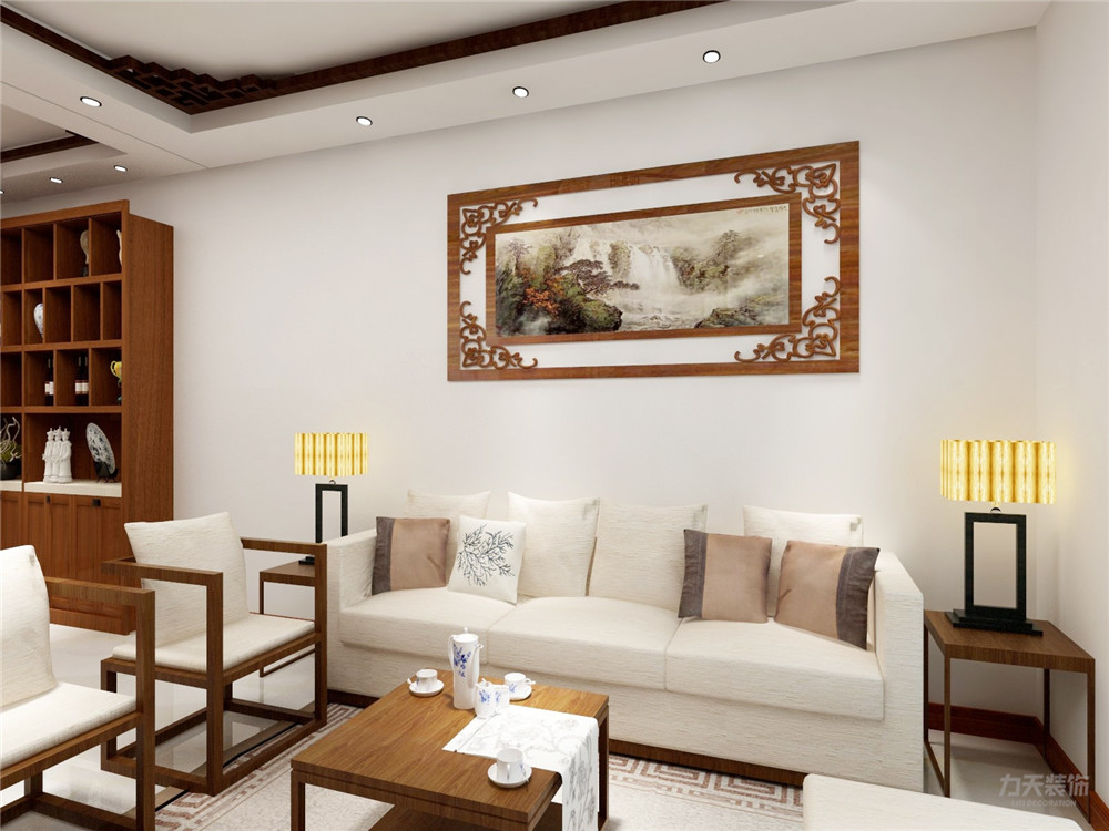 中式 二居 白领 收纳 80后 小资 客厅图片来自阳光力天装饰在力天装饰-江南苑75㎡-中式的分享
