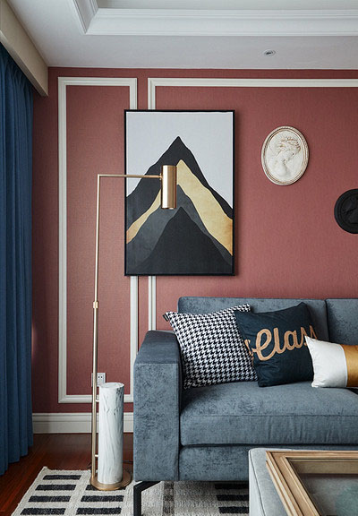 客厅图片来自家装大管家在简单优雅 100平现代美式混搭3居的分享