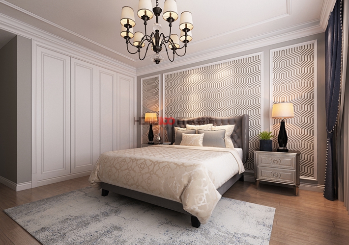 三居 格林玫瑰湾 简美风格 卧室图片来自百家设计小刘在格林玫瑰湾140平简美风格半包6万的分享