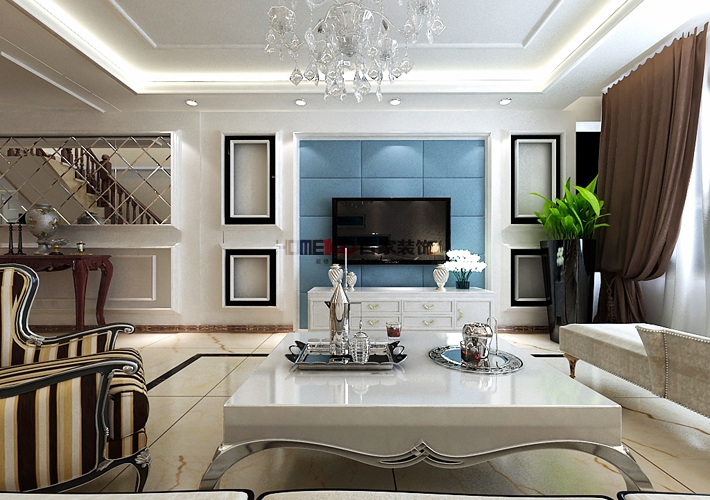 法兰香颂 新古典 大户型 客厅图片来自百家设计小刘在法兰香颂240平新古典风格的分享