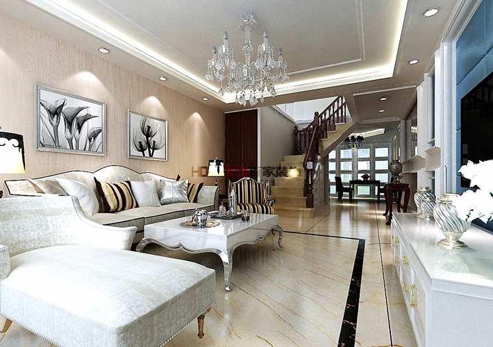 法兰香颂 新古典 大户型 客厅图片来自百家设计小刘在法兰香颂240平新古典风格的分享
