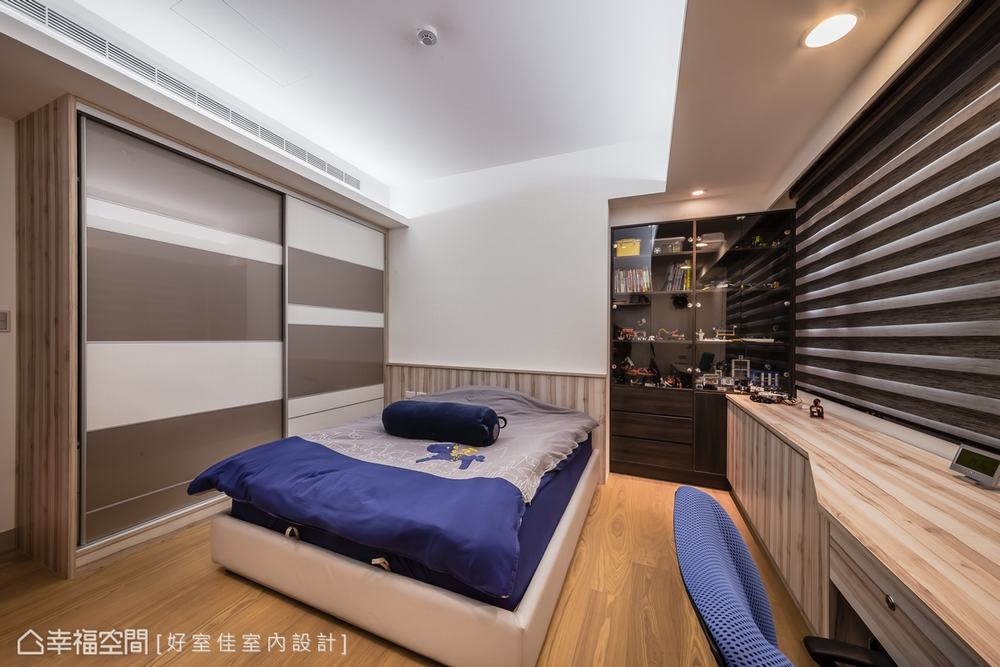 大户型 四居 现代 卧室图片来自幸福空间在198平时尚与机能并重美宅的分享
