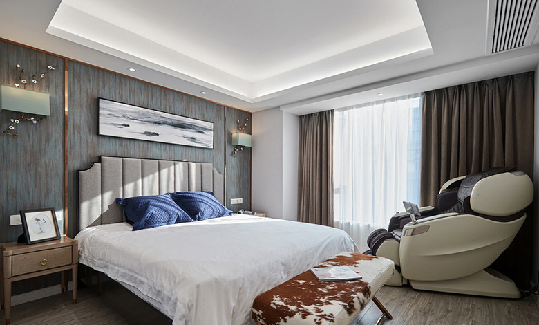 卧室图片来自家装大管家在145平时尚新中式3居 简洁的韵味的分享