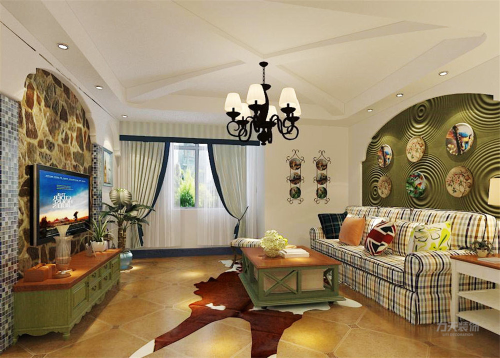 客厅图片来自阳光力天装饰在力天装饰 建邦时代汇61㎡ 地中海的分享