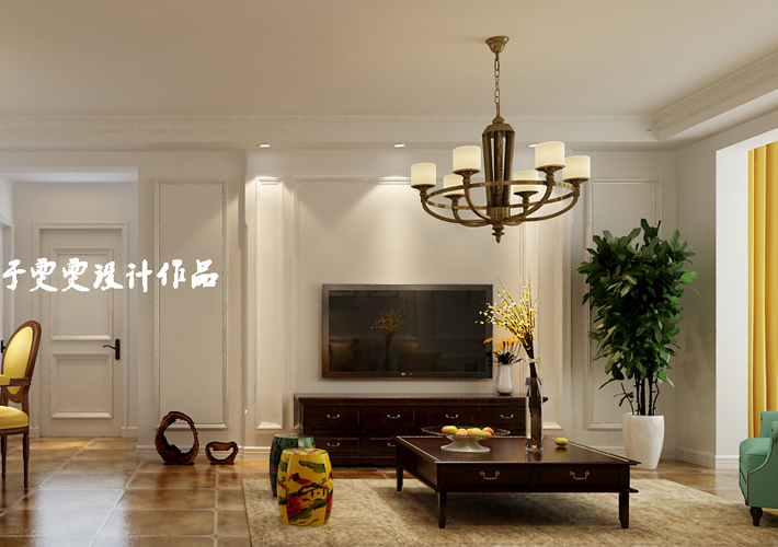 二居 奉天九里 客厅图片来自百家设计小刘在奉天九里95平简美风格半包4万的分享
