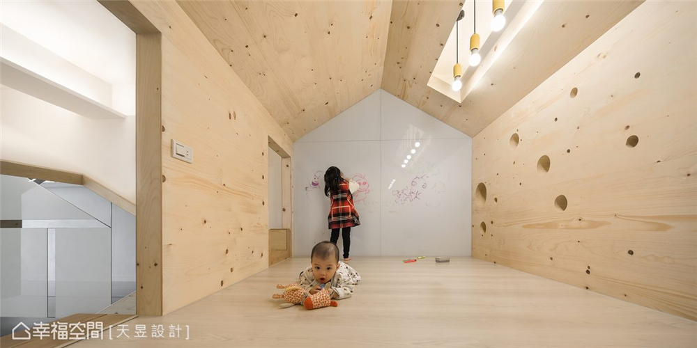 现代风格 别墅 装修设计 旧房改造 儿童房图片来自幸福空间在218平！满满的爱有溜滑梯的分享