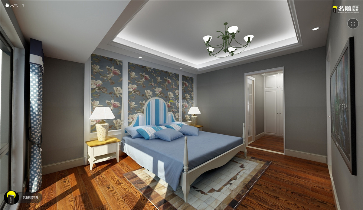 中海天钻 卧室图片来自名雕装饰设计在中海天钻-现代风格-三居室的分享