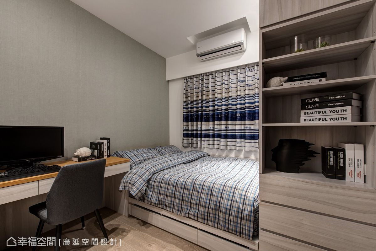三居 现代简约 装修风格 设计风格 卧室图片来自幸福空间在93平 掌握比例，打造舒适生活！的分享