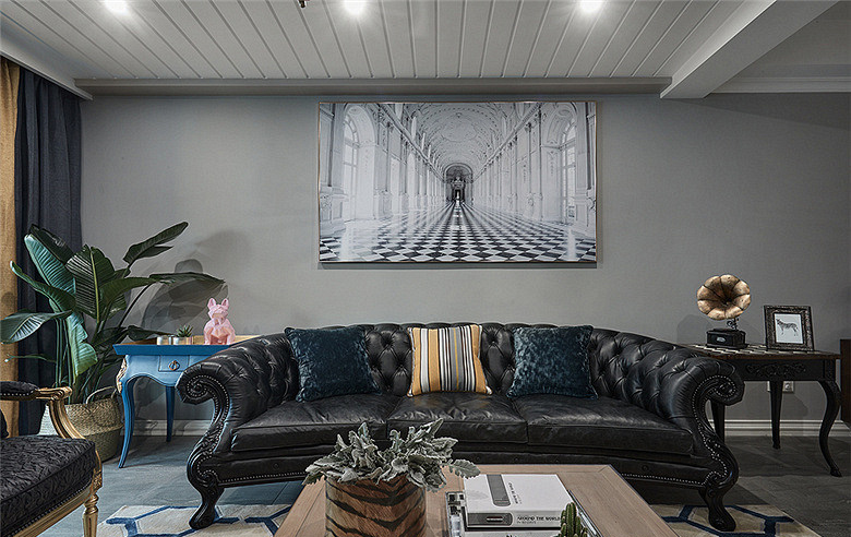 客厅图片来自家装大管家在迷人时尚 138平现代美式混搭3居的分享