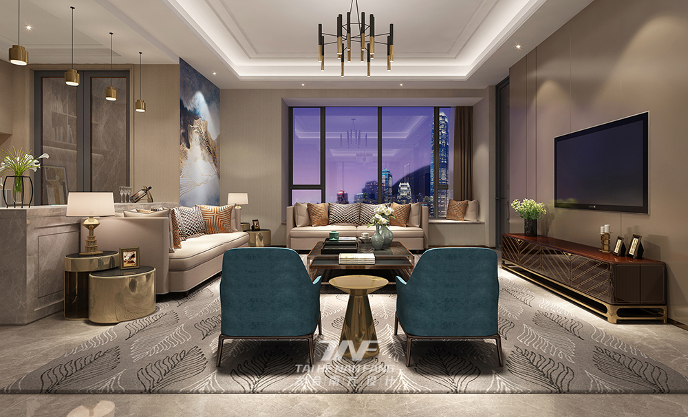 别墅 现代 客厅图片来自王五平设计在深圳香山美墅豪宅设计-现代轻奢的分享